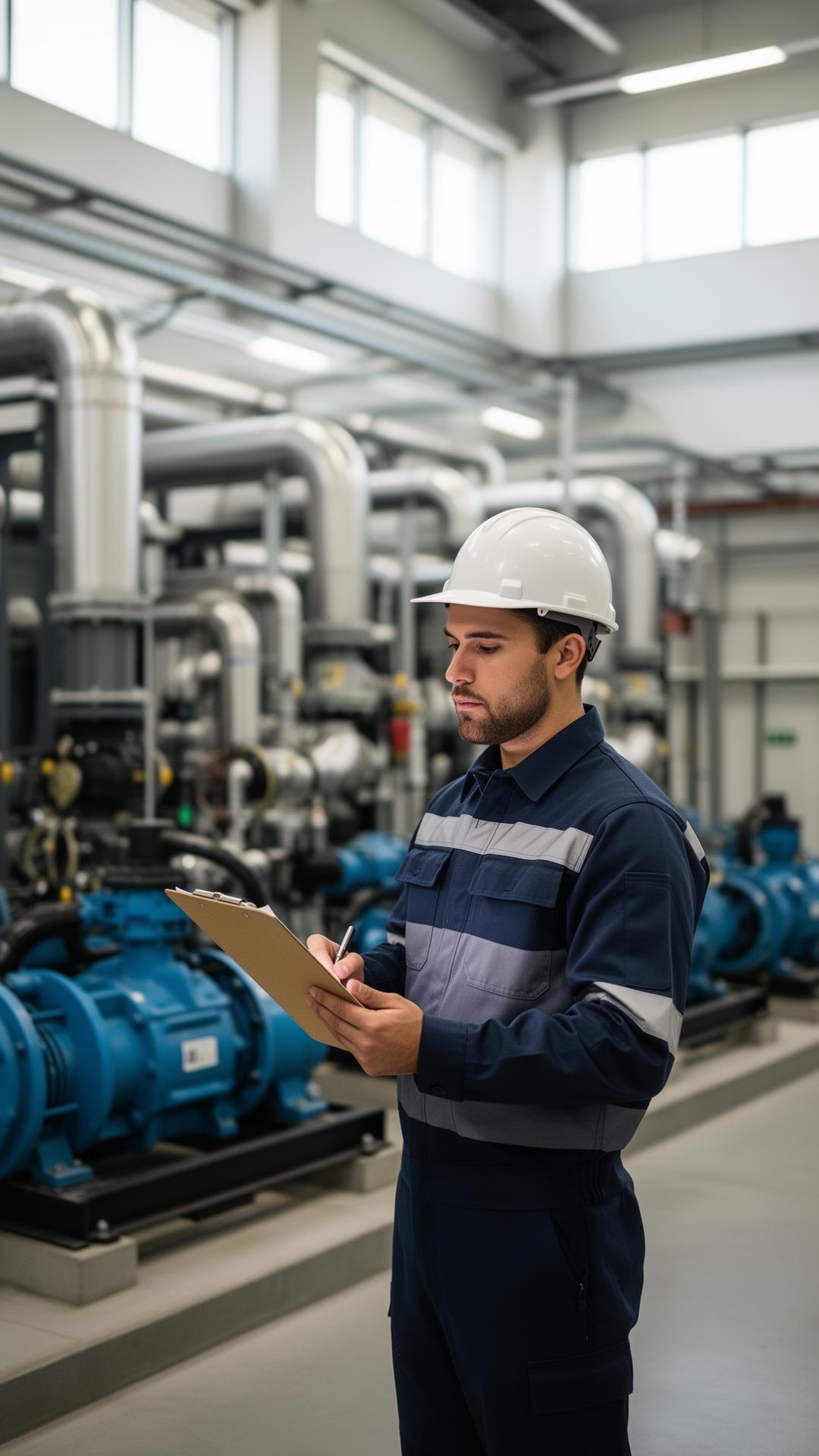 Engenheiro técnico em sala de controle Ar Condicionado corporativa